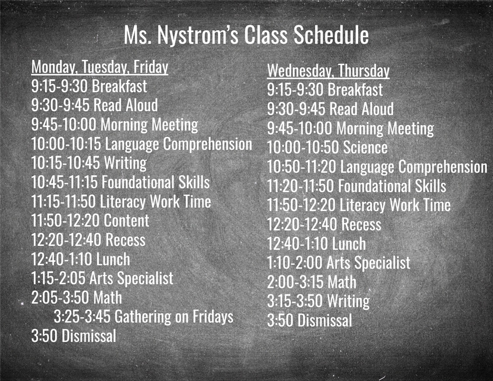 Our Daily Schedule